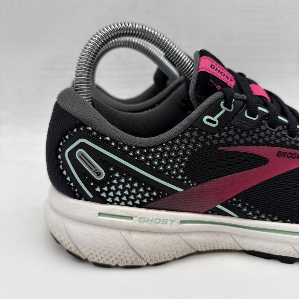 Brooks Ghost 14 Women's Running Shoes 7 B 1203561B013 Black/Pink/Yucca - Picture 4 of 16